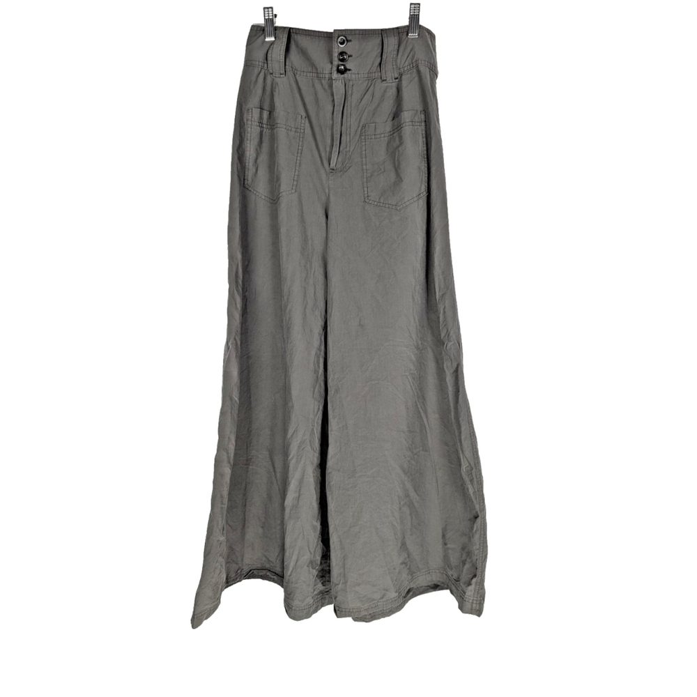 Free People Flare Ultra Wide Leg Pants Sz 27 Army Martini Olive Green Hip Hop